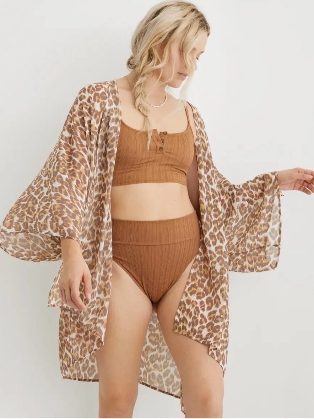 Aerie Leopard Print Kimono